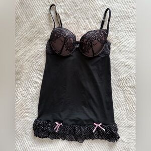 Elegant Black Lace Chemise